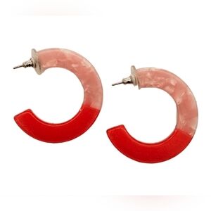 Nordstrom Pink and Red Hoop Earrings